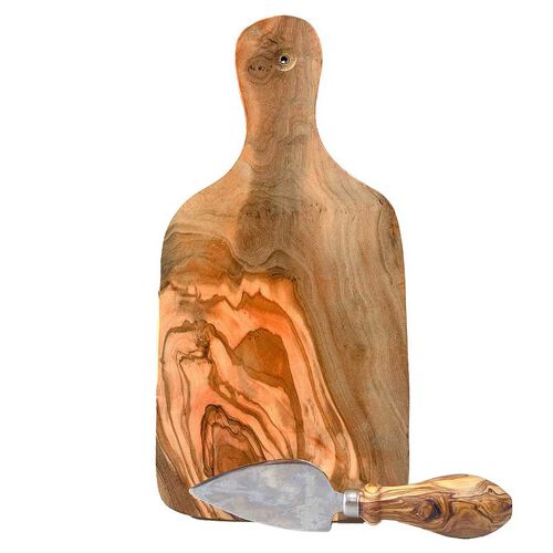 Selbrae House Olive Wood - Cheese Board & Knife Set