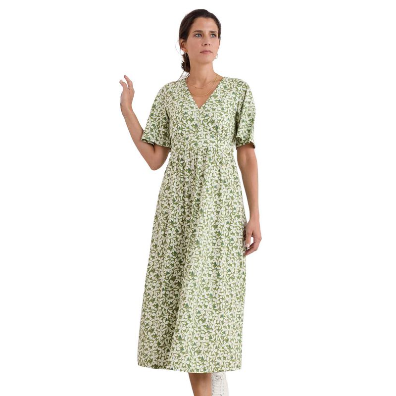 Seasalt Cornwall Chateaux Dress (Half Sleeve) Headland Collage Dark Citron image number 0