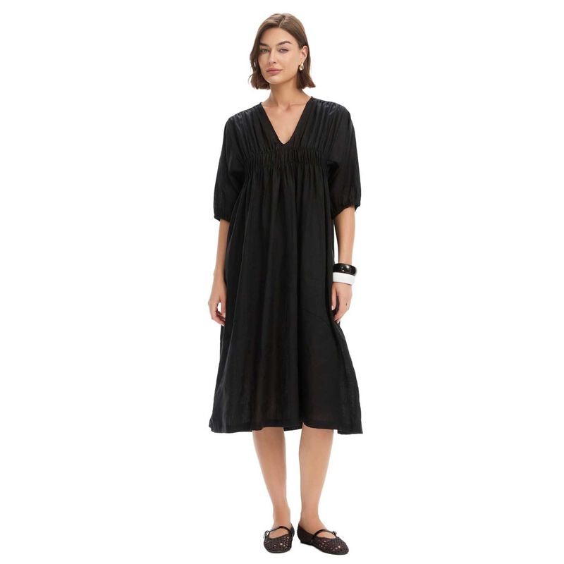TIRELLI Puff Sleeve Gather Front Dress image number 0