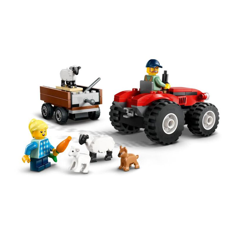 LEGO City Red Farm Tractor with Trailer & Sheep image number 1