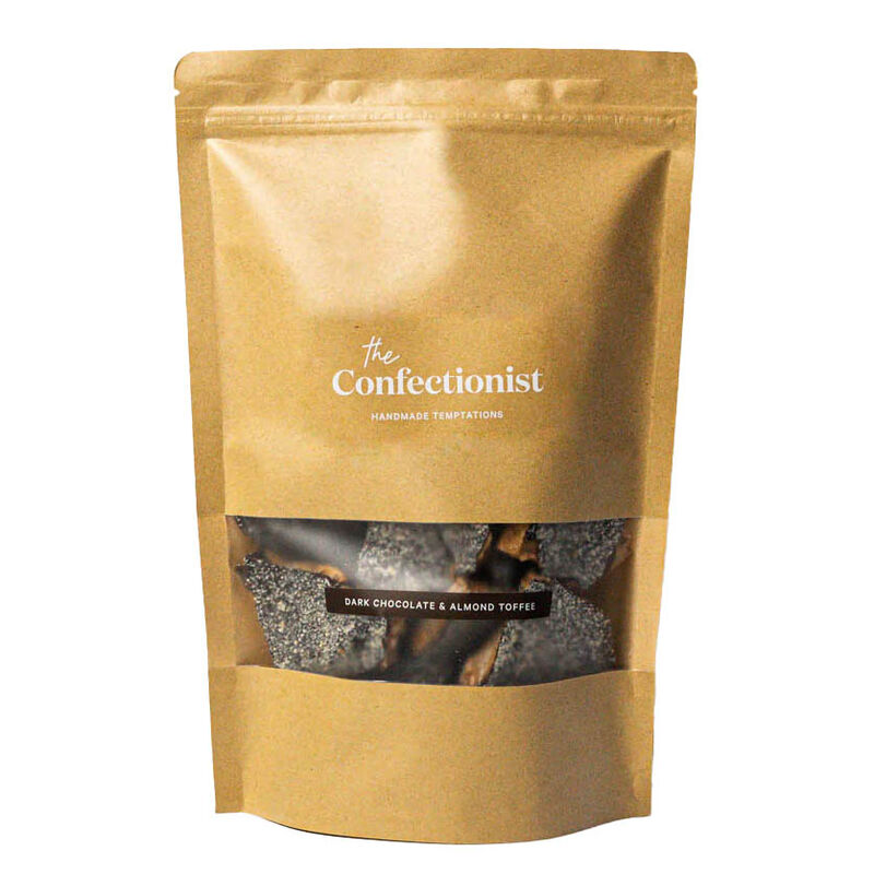The Confectionist Handmade Almond Toffee with Dark Chocolate Pouch 200g image number 0
