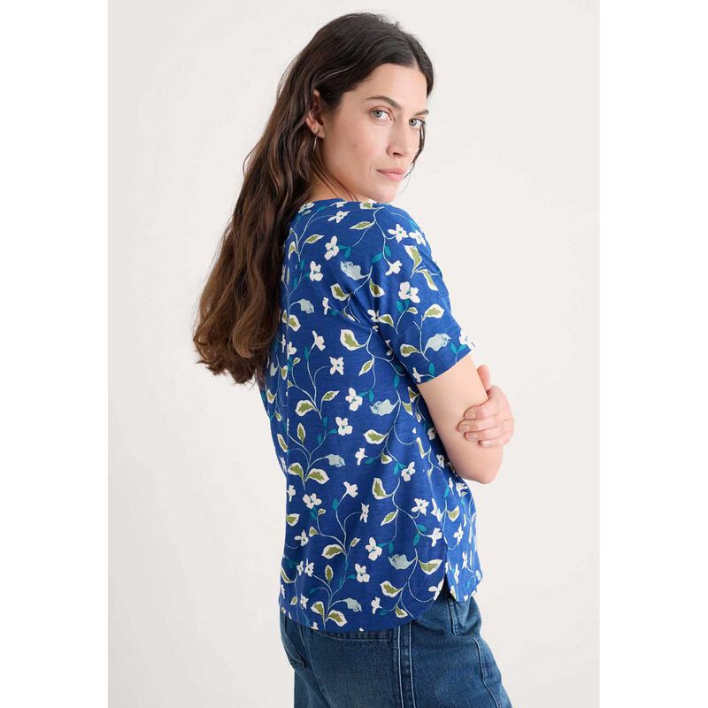 Seasalt Cornwall Bryher View T-Shirt Chalk Flower Sea Skipper image number 1