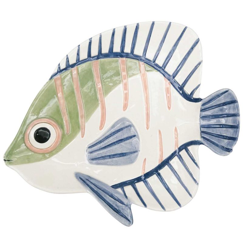 Urban Products Reef Fish Trinket Dish White & Green 25cm image number 0