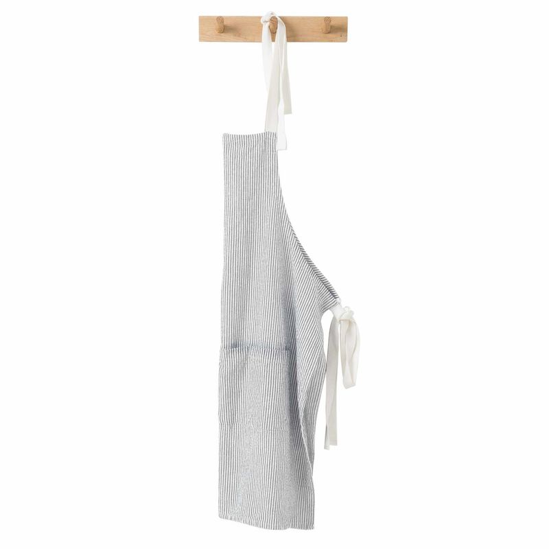 Città Stripe Washed Cotton Apron Grey  70X90Cm image number 0