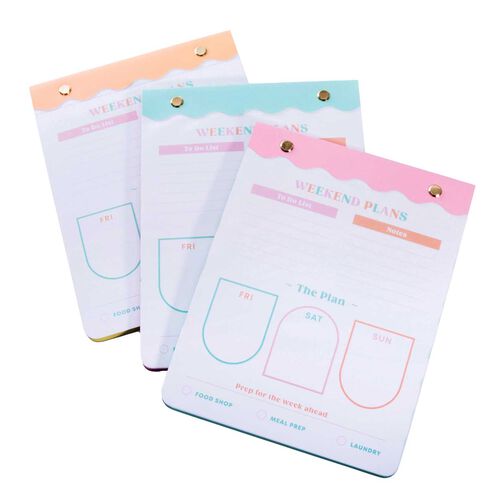 IS Gift Happy Mondays Weekend Magnetic Planner - 3 Assorted
