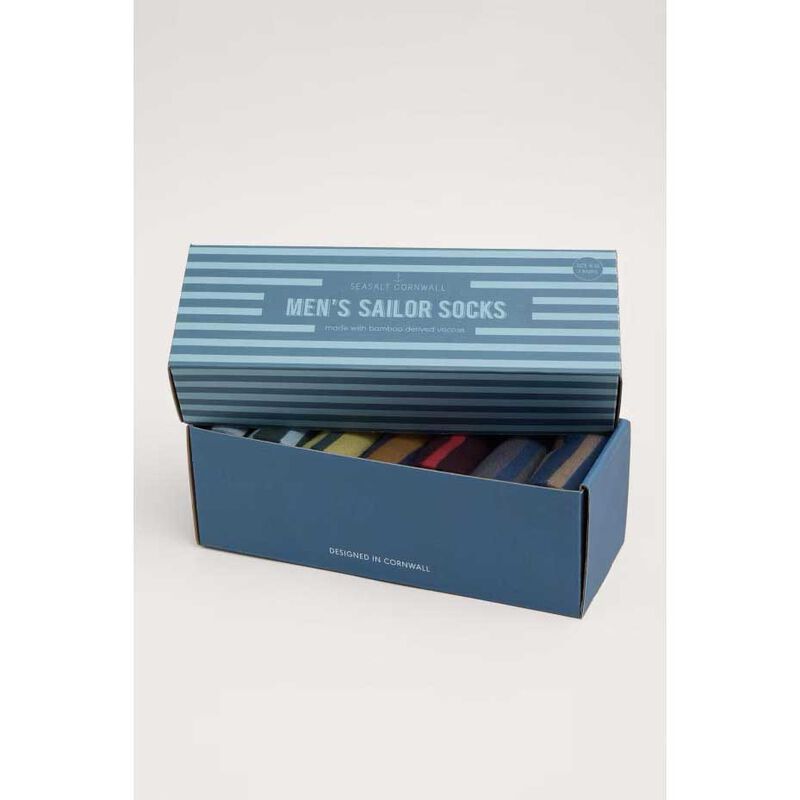 Seasalt Cornwall Mens Sailor Socks Box Of 7 Woodford Mix image number 1