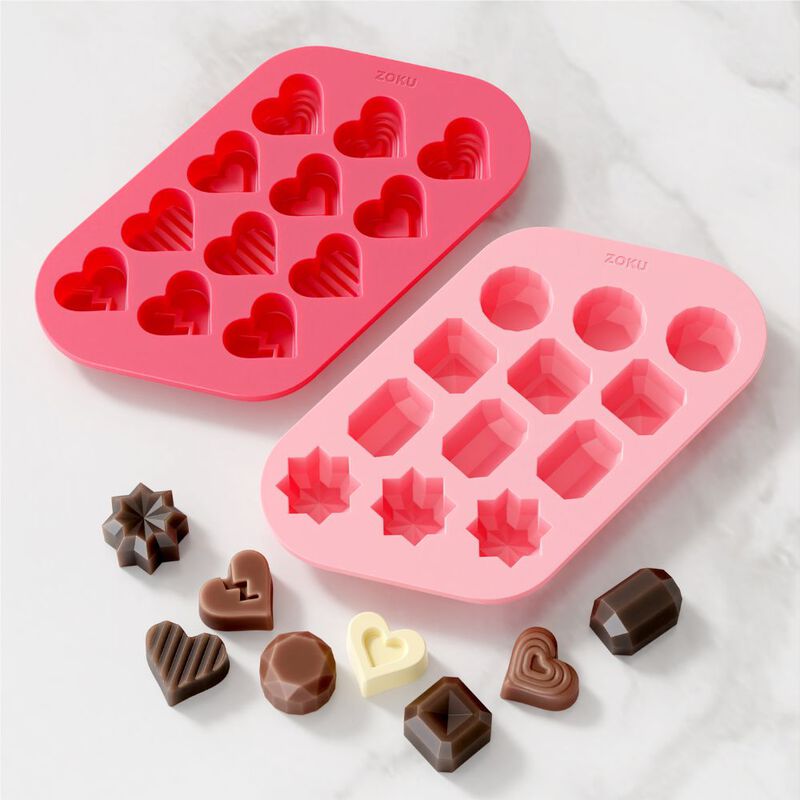 Zoku Chocolate Heart & Gem Mold Set of 2 image number 1