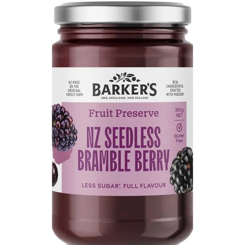 Barker's NZ Seedless Bramble Berry Fruit Preserve 350g
