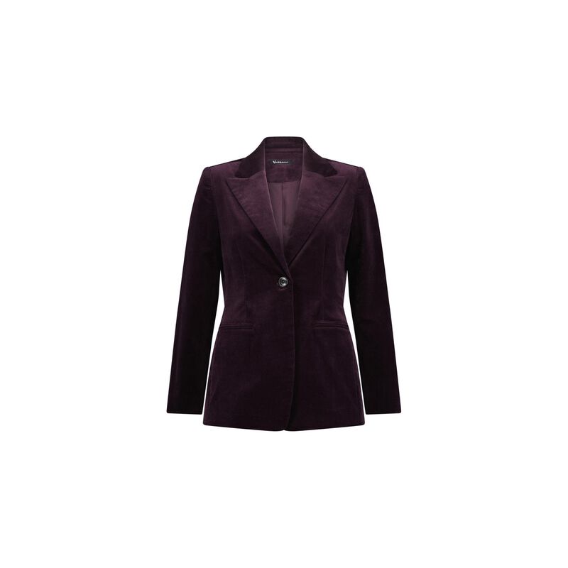 Vassalli Shaped Lined Cord Blazer With Back Splits And Button Cuff Detail image number 2