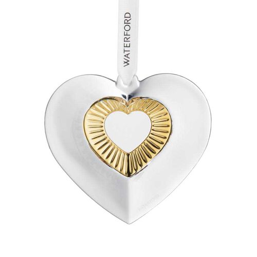 Waterford Heart Ornament with Gold