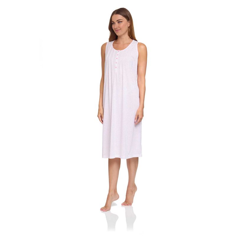 La Marquise Vertical Dots Cotton Rich Jersey Classic Dotted Nightdress image number 3