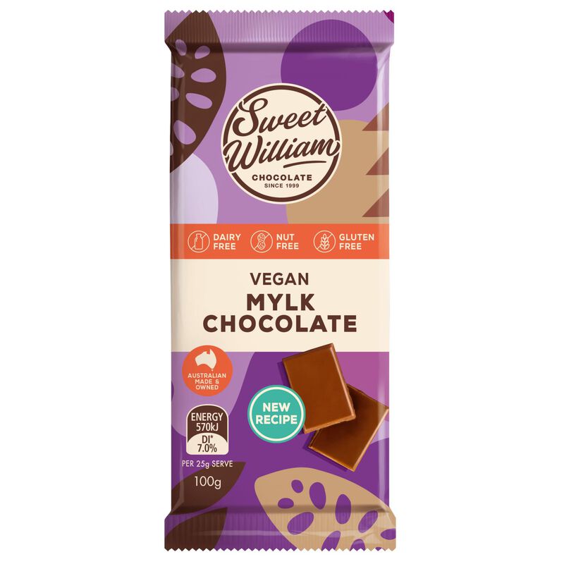 Sweet William Mylk Chocolate Slab 100g image number 0