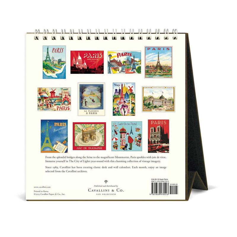 Cavallini Paris 2026 Desk Calendar image number 2