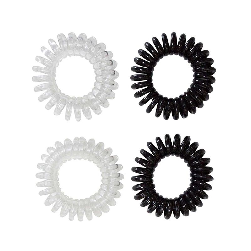 Mae Twirl Ties Clear & Black 4-Pack image number 1