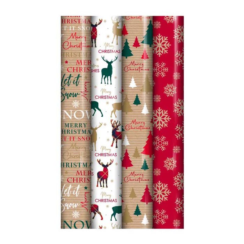 Paperie Eurowrap Kraft Christmas Gift Wrap &ndash; 7 Metres (Single Roll) image number 0
