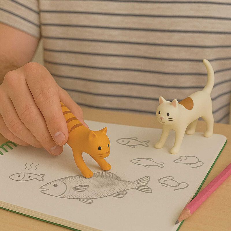 NPW Cat Erasers - Set Of 4 image number 1