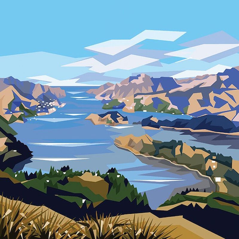 Ira Mitchell Lyttelton Harbour 2 Matted Print image number 0