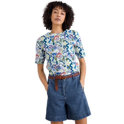 Seasalt Cornwall Poisson T-Shirt Studio Floral Chalk