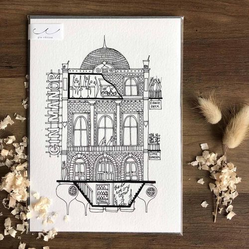 Ellie Compton Gin Print A5 Unframed