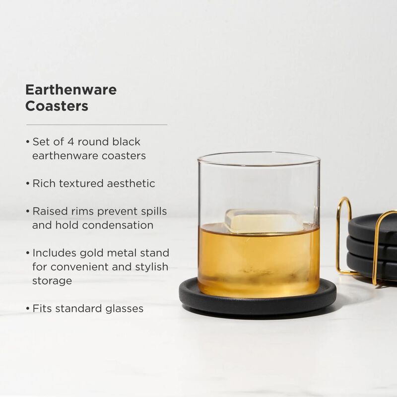 Earthenware Coasters Set Of 4 by Viski® image number 2