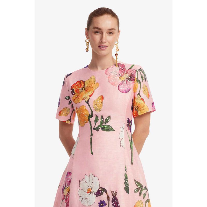 LEO LIN Caroline Short Sleeve Midi Dress - Wildbloom image number 3
