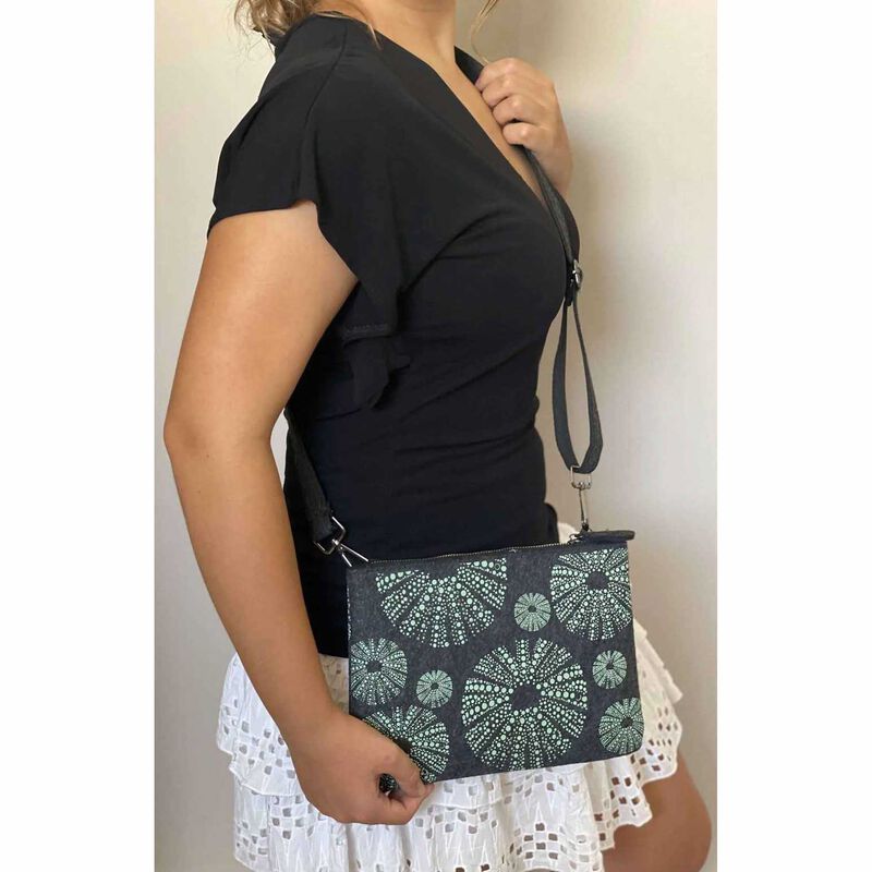 Jo Luping Green Kina On Grey Ecofelt Cross Body Bag image number 1