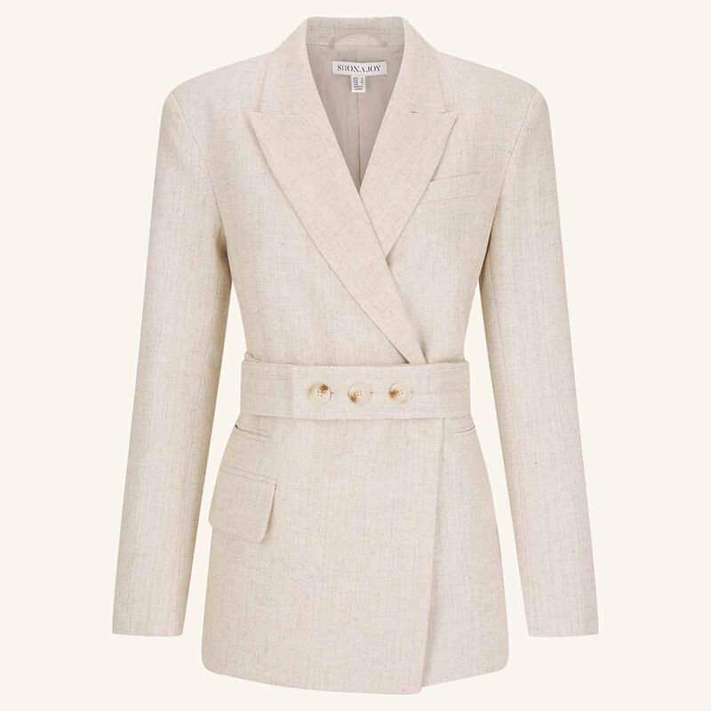 Shona Joy Newman Hourglass Double Breasted Blazer With Belt image number 2