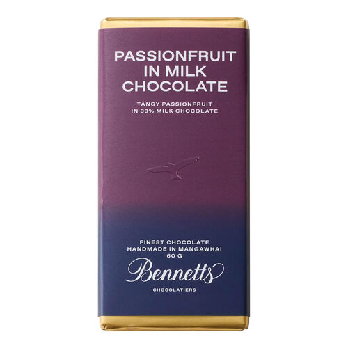 Bennetts of Mangawhai Passionfruit Milk Chocolate Bar 60g