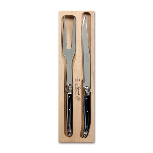 Andr&eacute; Verdier Laguiole Carving Set 2 Piece - Black