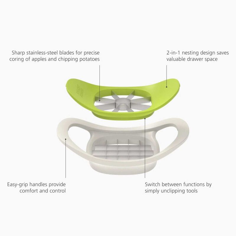 Joseph Joseph Nest&trade; Press 2-in-1 Fruit & Vegetable Cutter image number 2