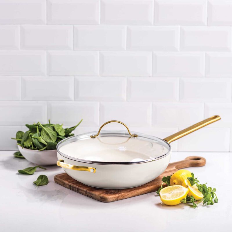 Greenpan Padova PFAS Free Covered Wok 32cm/5.42L - Cream image number 1