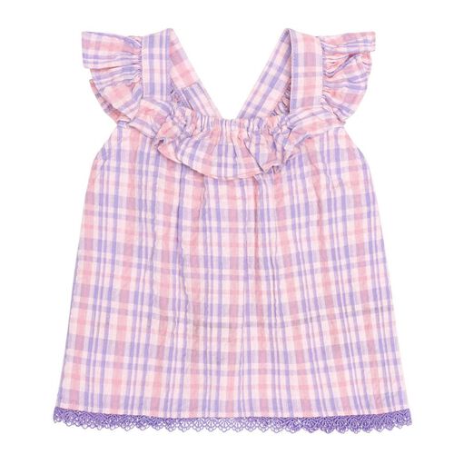 Huxbaby Tropical Check Tie Top 1-2Y