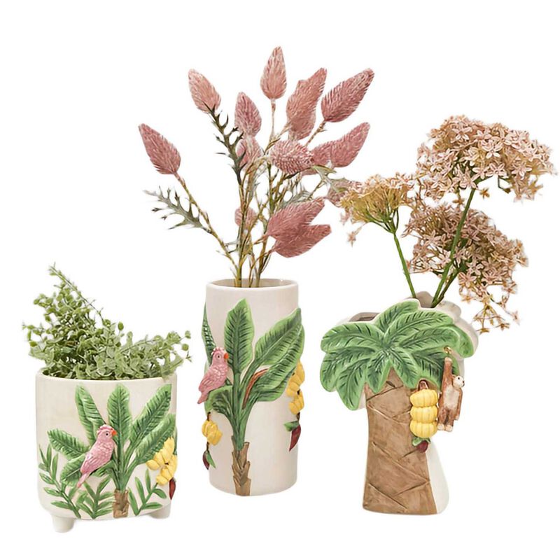 Urban Products Jungle Vase Beige & Green 22cm image number 2