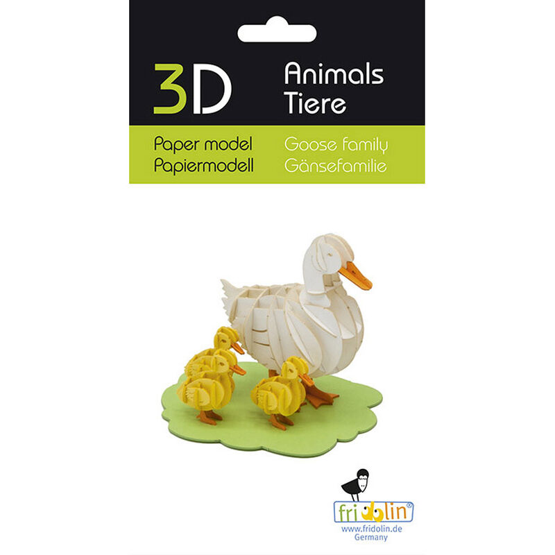 Fridolin 3D Paper Model - Goose Family image number 1