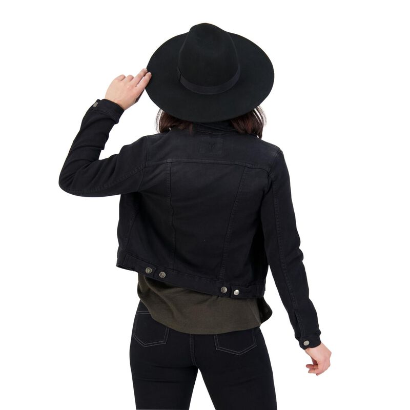 Vassalli Long Sleeve Knit Denim Jacket image number 1