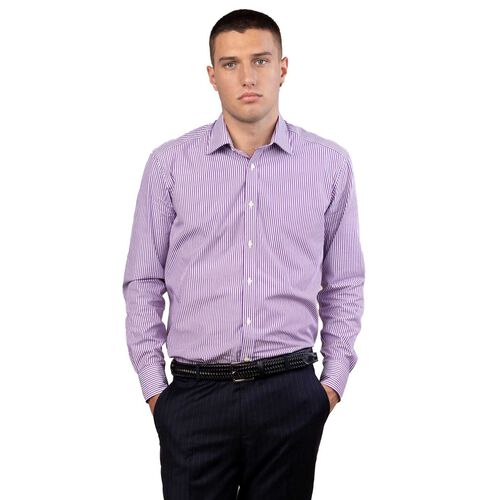 Rembrandt London Purple Bengal Stripe Shirt