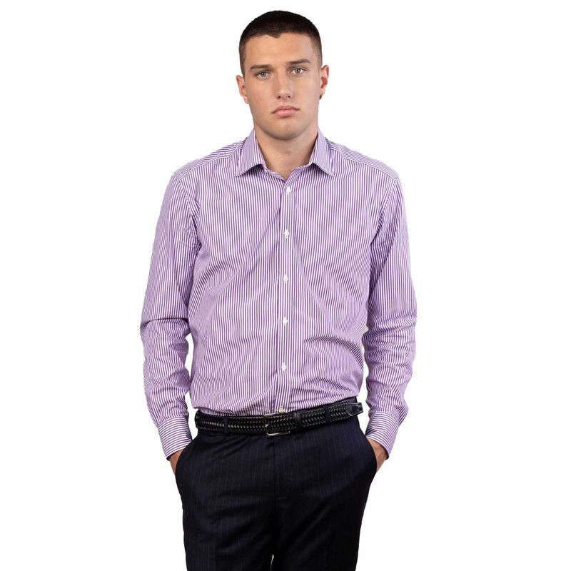 Rembrandt London Purple Bengal Stripe Shirt image number 0