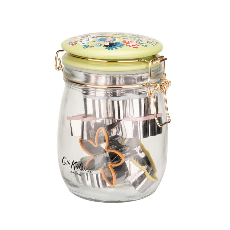 Cath Kidston Painted Table Glass Jar With 6Pc Cookie Cutters image number 1
