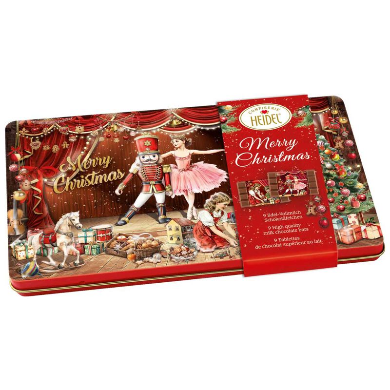Heidel Christmas Fairy Tale Tin Box with 9 Mini Milk Chocolate Bars 90g image number 0
