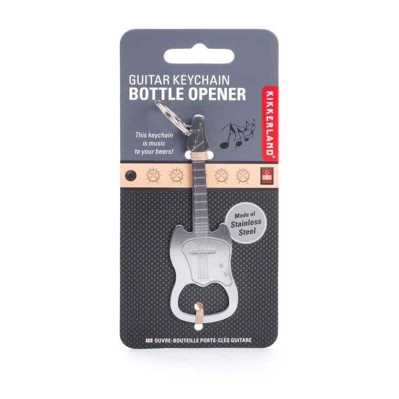 Kikkerland Guitar Keychain Bottle Opener image number 2