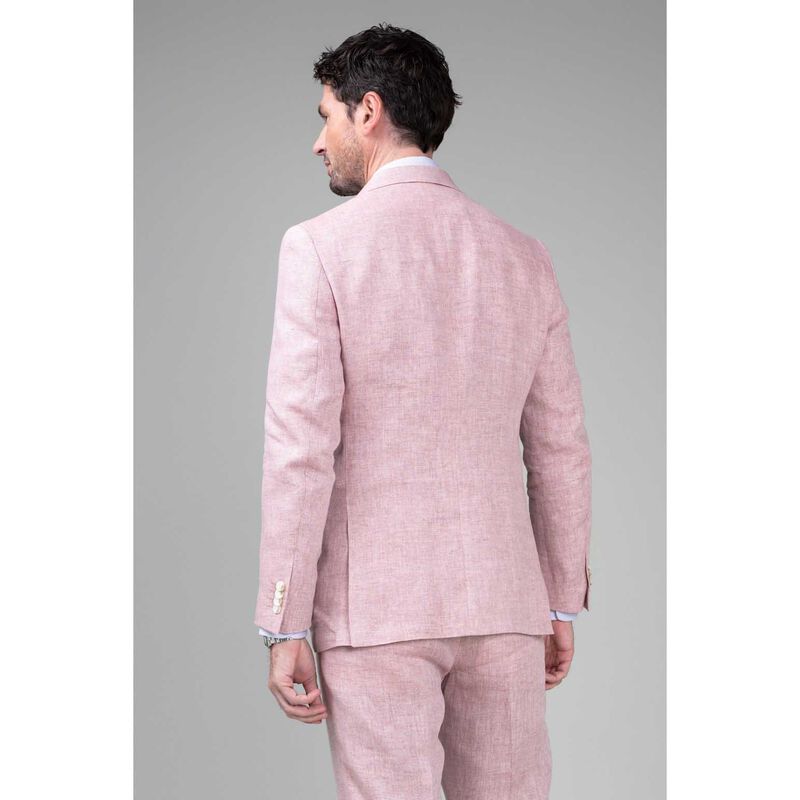 Rembrandt Malta Powder Pink Herringbone Linen Blazer image number 1