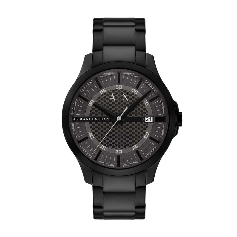 Armani Exchange Three-Hand Date Black Stainless Steel Watch AX2464 image number 0
