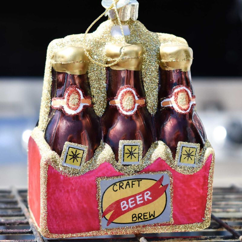 Vondels Ornament Glass Beer In Tray 11cm image number 1