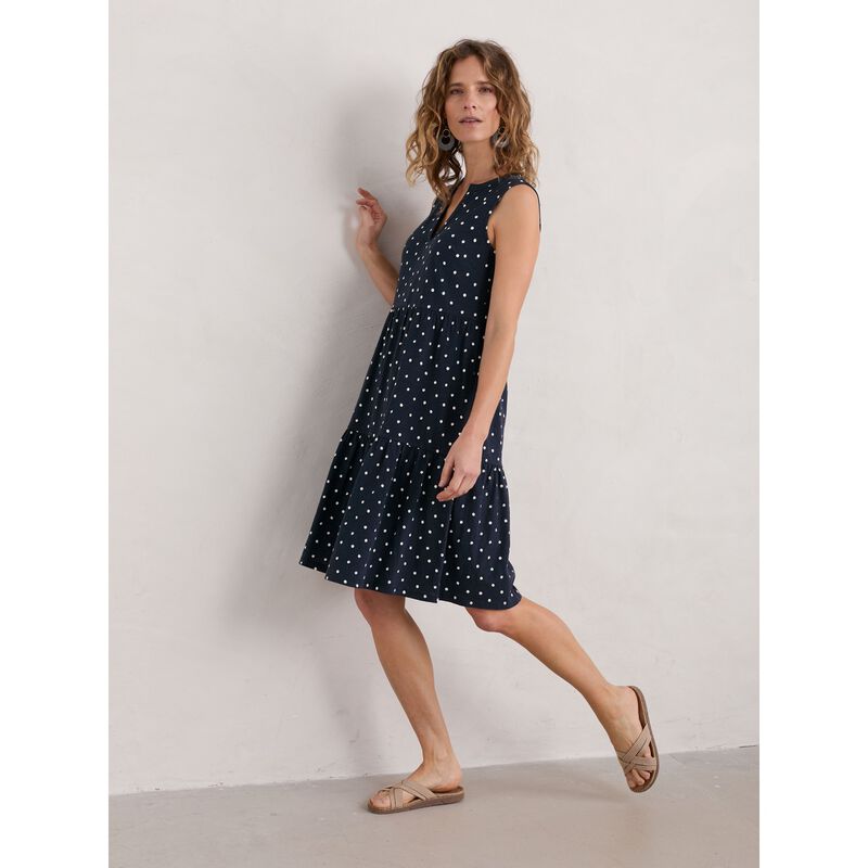 Seasalt Cornwall Bodelva Dress Little Sponge Spot Maritime image number 3
