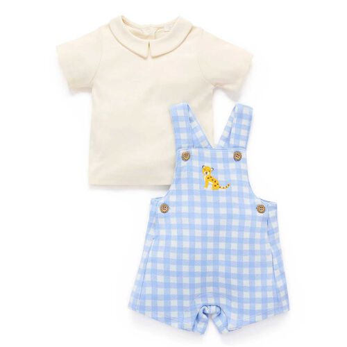 Purebaby Gingham Overall Set