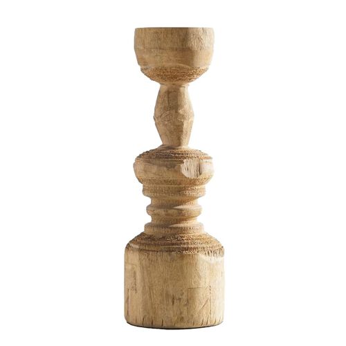 Pottery Barn Ava Turned Wood Pillar Candleholder