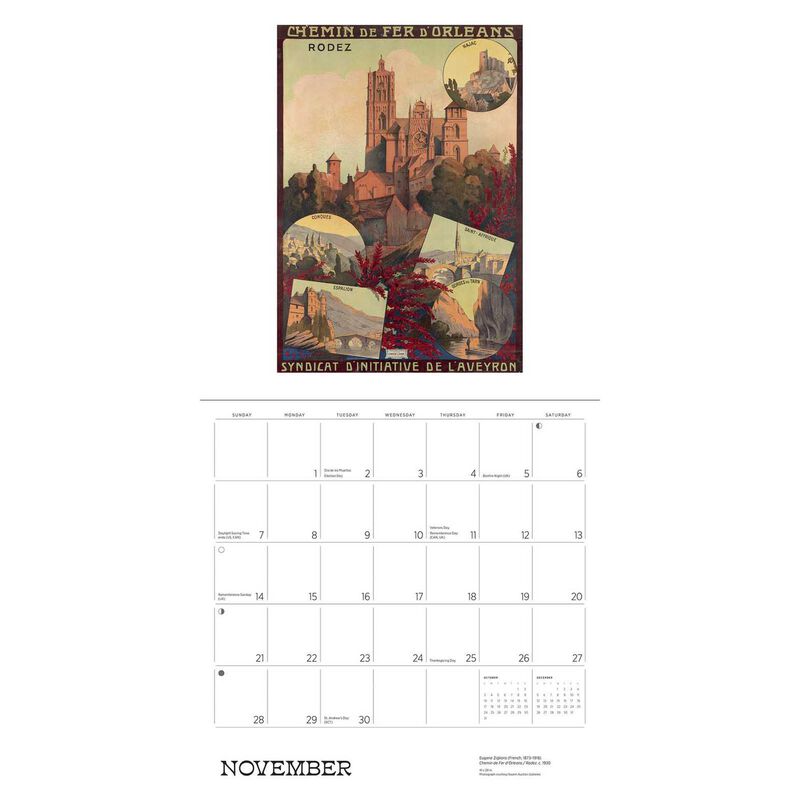 Pomegranate France Vintage Travel Posters Wall Calendar 2027 image number 1