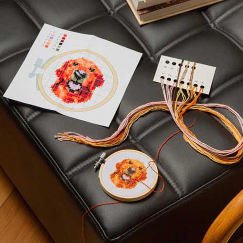 Kikkerland Mini Cross Stitch Embroidery - Dog image number 1