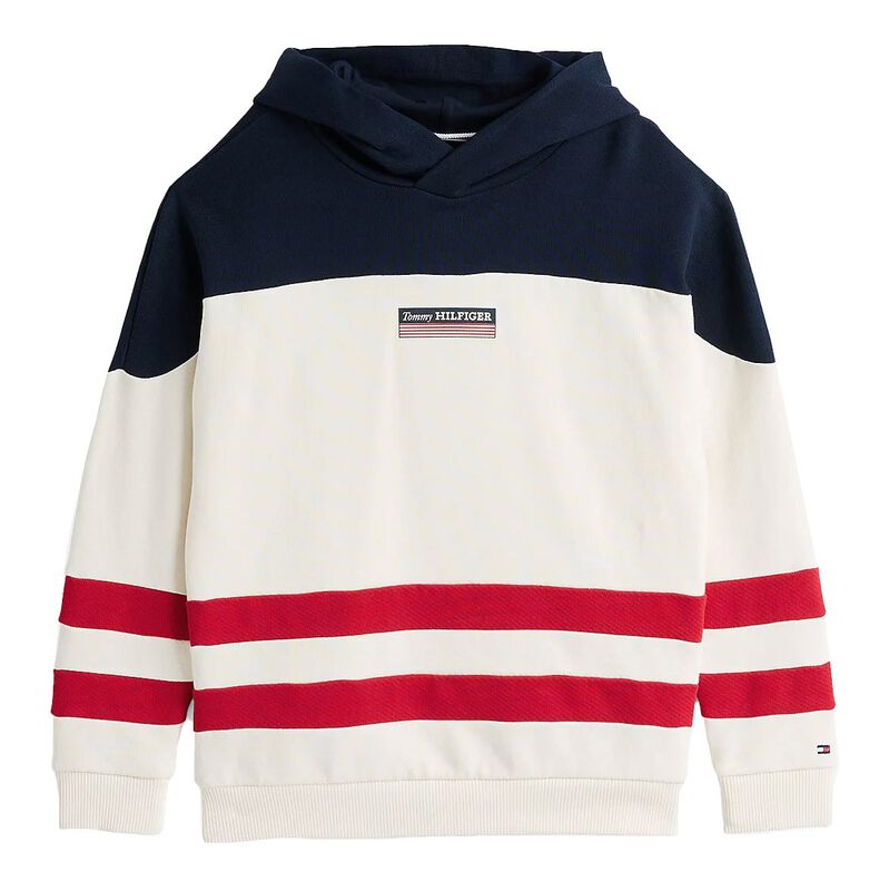 Tommy Hilfiger Stripe Colour-Blocked Hoodie 8-16Y image number 0