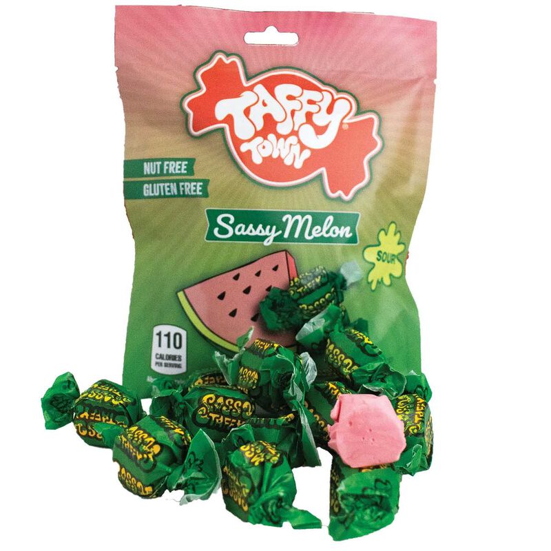 Taffy Town Sassy Sour Melon Taffy Pouch 99g image number 0